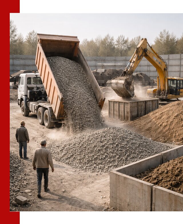 Доставка нерудных материалов с погрузкой и разгрузкой в Дубне