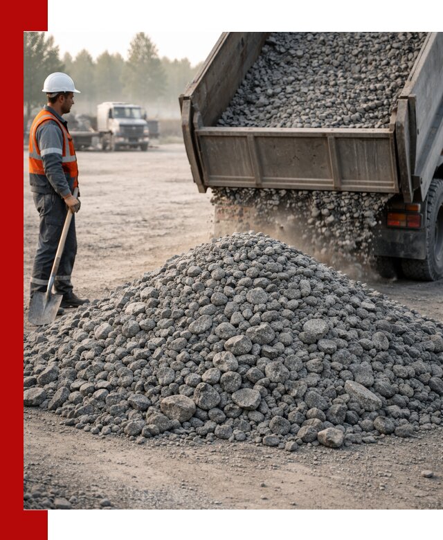 Гранитный щебень фракции 100–201 для строительства в Дубне