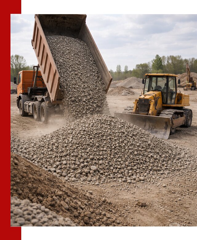 Доставка гравийного щебня фракции 40-70 в Дубне