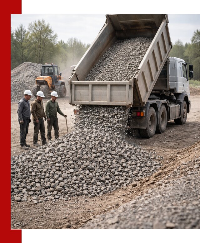 Доставка гравийного щебня фракции 70-120 в Дубне
