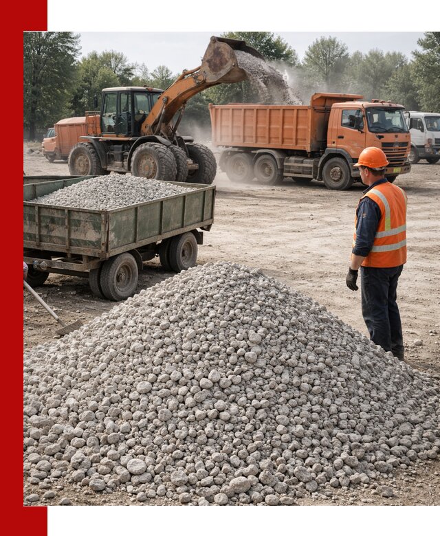 Доставка известнякового щебня фракция 20–40 в Дубне