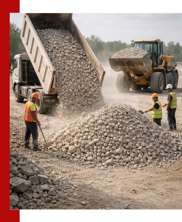 Доставка известнякового щебня фр. 40-70 в Дубне