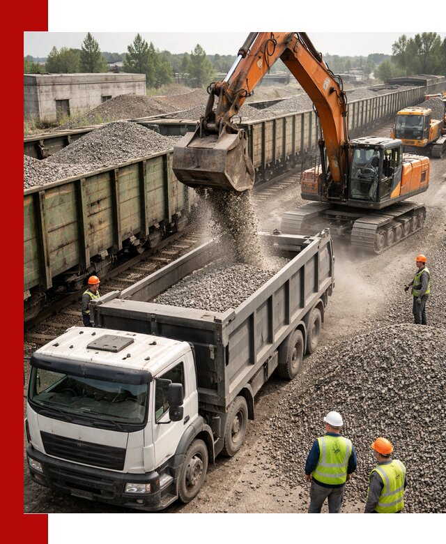 Железнодорожный щебень фракция 25–60 для поставок в Дубне