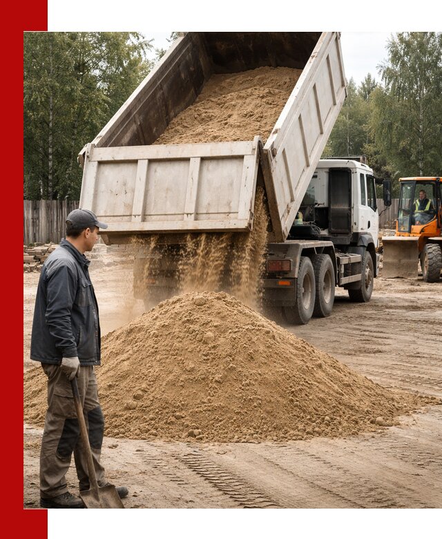 Доставка и продажа песка с разгрузкой в Дубне