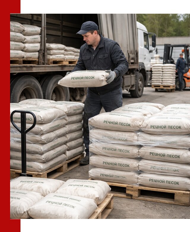 Речной песок в мешках с доставкой в Дубне