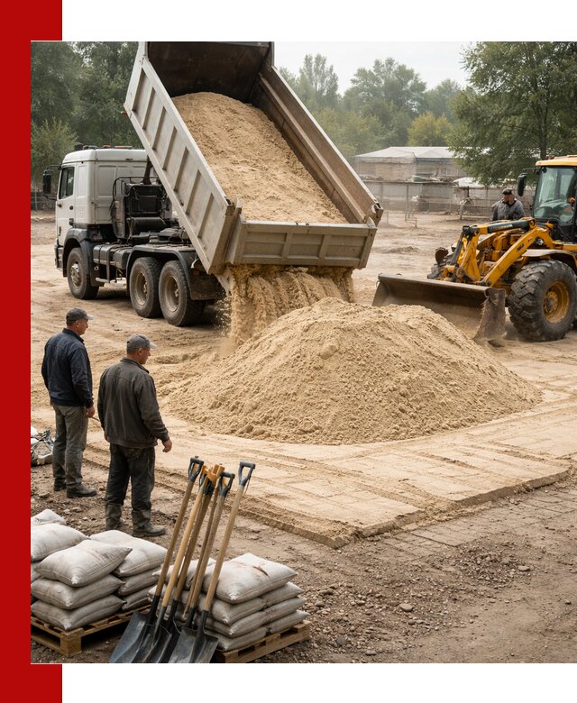 Доставка мытого песка в Дубне с самосвалами по выгодной цене