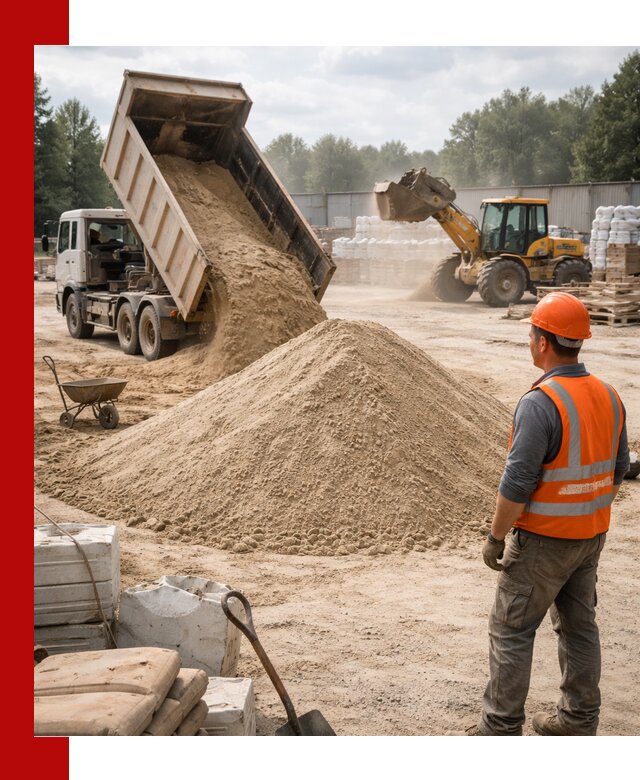 Доставка строительного песка с самосвалом в Дубне