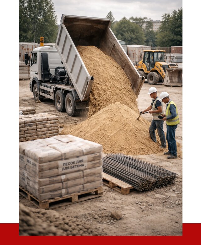 Песок для бетона в Дубне от 2552 р. с доставкой, ПРОНЕРУДДбн