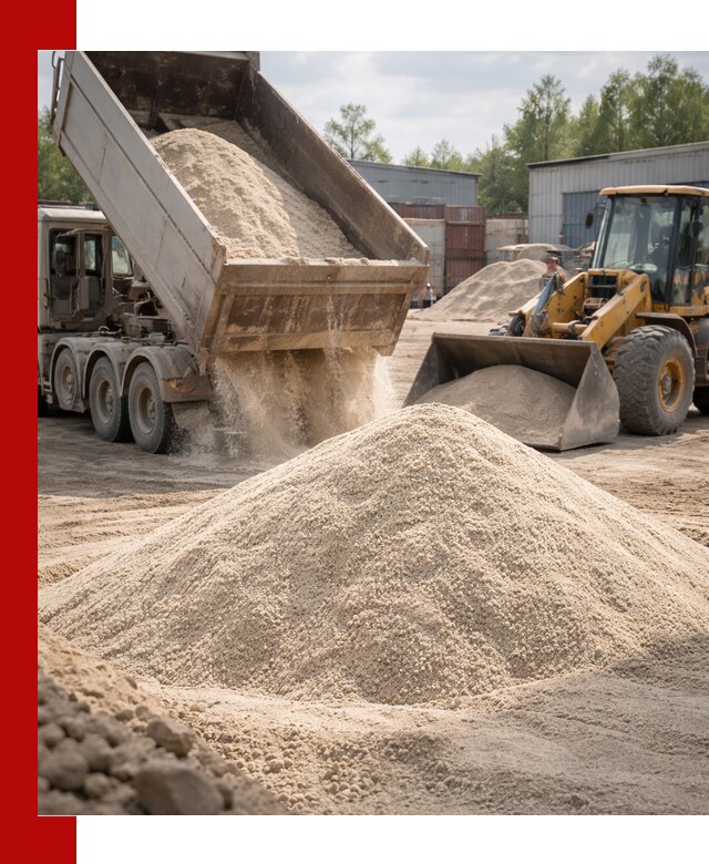 Кварцевый песок с доставкой в Дубне для строительных работ