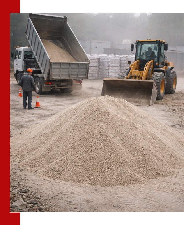 Кварцевый песок фракция 0–8 для стройработ в Дубне