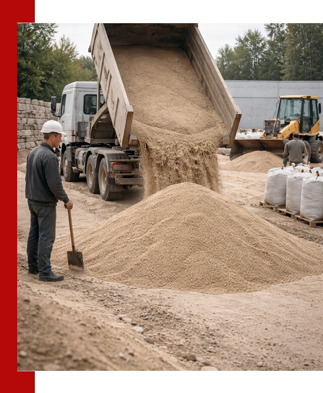 Кварцевый песок фракция 0–3 мм с доставкой в Дубне
