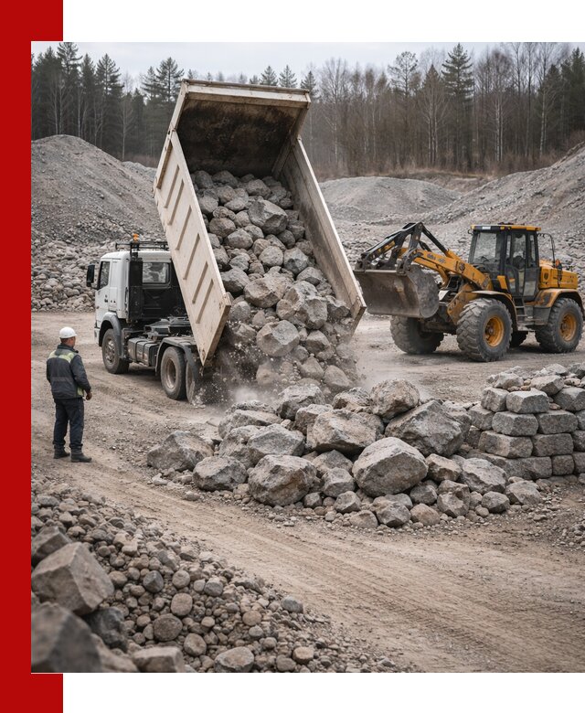 Доставка и продажа бутового гранитного камня в Дубне