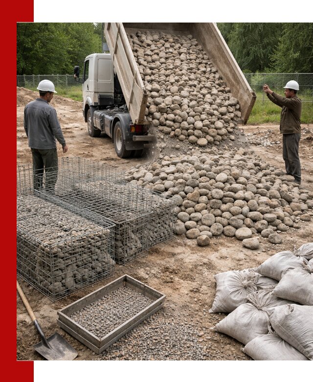 Камень для габионов фракция 70–151 в Дубне