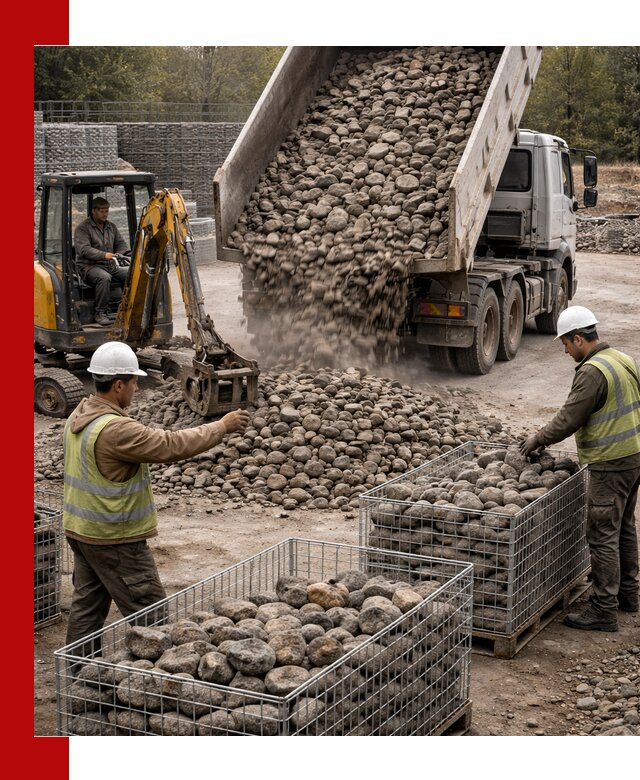 Камень для габионов фракция 100–201 в Дубне