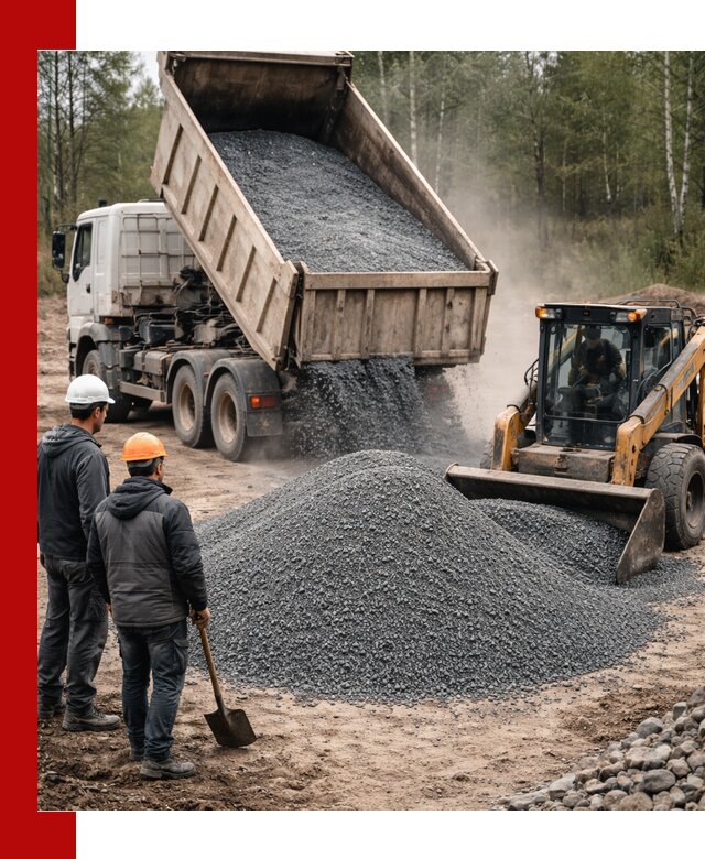 Гранитный отсев 0-5 с доставкой и разгрузкой в Дубне