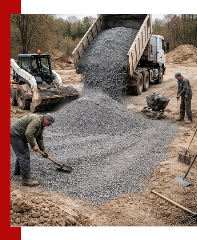 Отсев для подсыпки в Дубне — доставка и подсыпка на участок