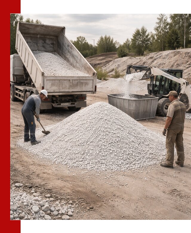 Доставка и продажа белой мраморной крошки в Дубне