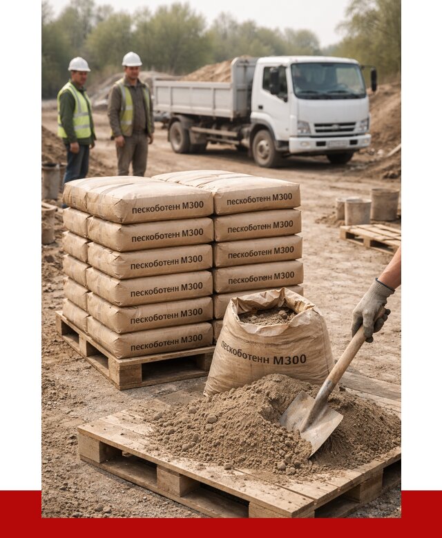 Пескобетон М300 в Дубне с доставкой от 4747 р. за куб | ПРОНЕРУДДбн