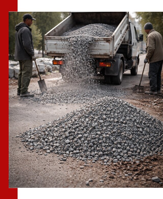 Гранитная крошка для посыпки дорог и тротуаров в Дубне