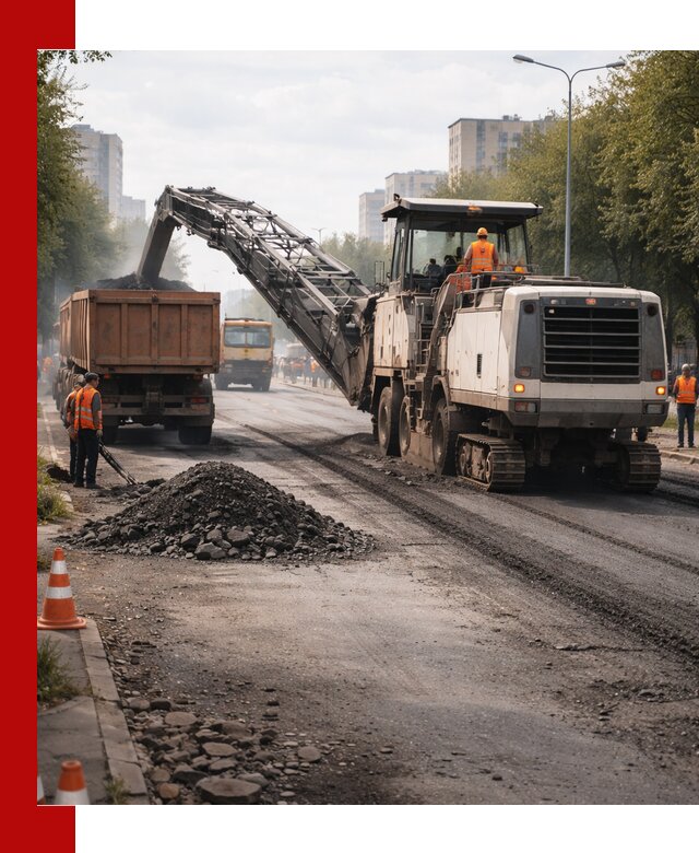 Фрезерованный асфальт в Дубне — удаление и вывоз старого покрытия