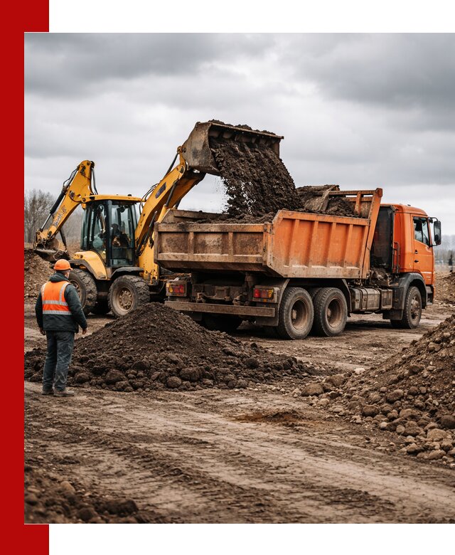 Вывоз грунта и строительного мусора в Дубне грузовыми самосвалами