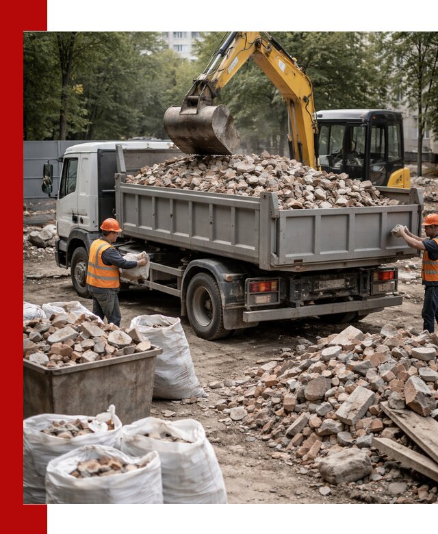 Вывоз строительного мусора в Дубне с самосвалами и контейнерами