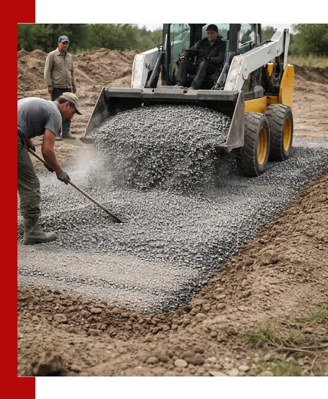 Устройство щебеночной подушки в Дубне для дорог и фундаментов
